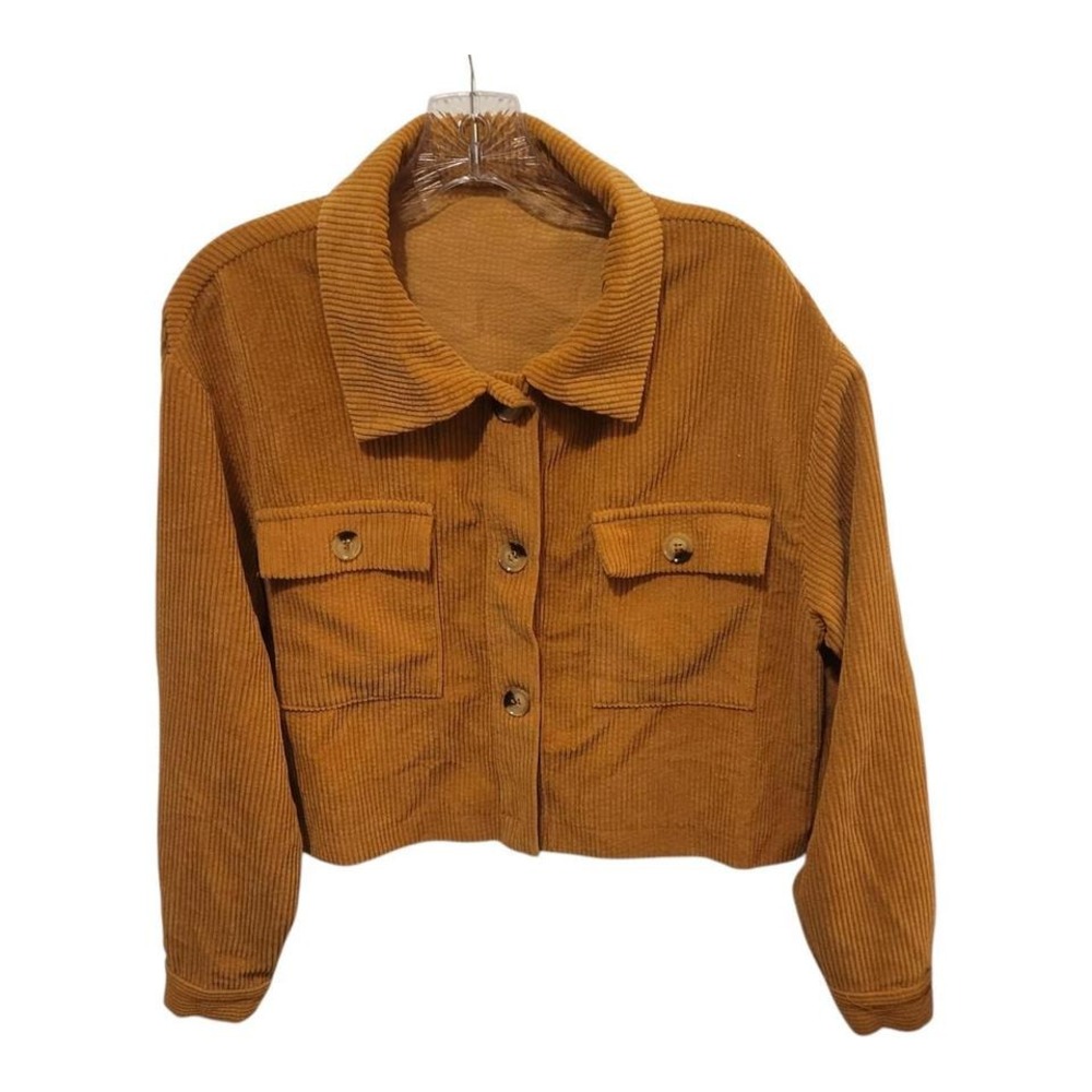 SHEIN‎ Brown corduroy cropped jacket #autumnvibes#cropped#trendy